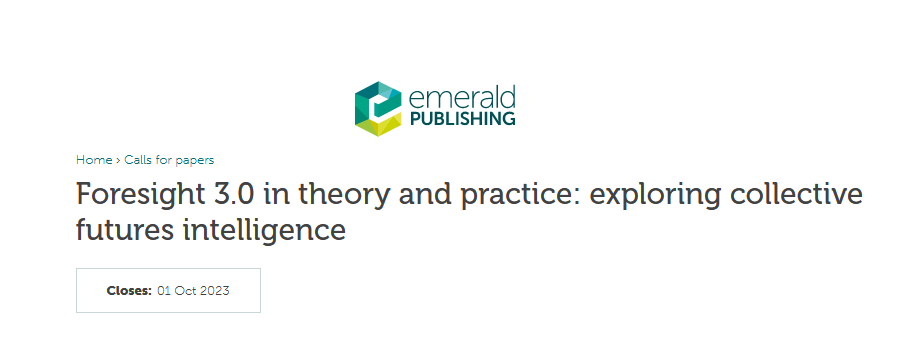 Foresight Journal special issue on Foresight 3.0 - call for papers
