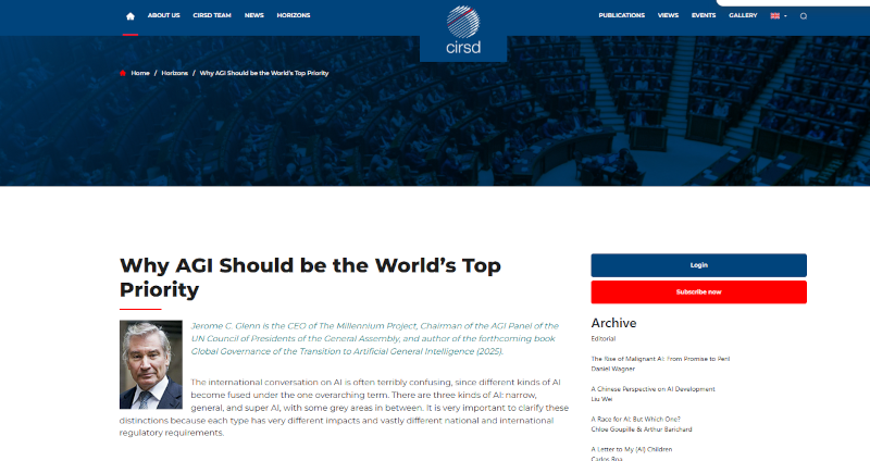 Why AGI Should be the World’s Top Priority